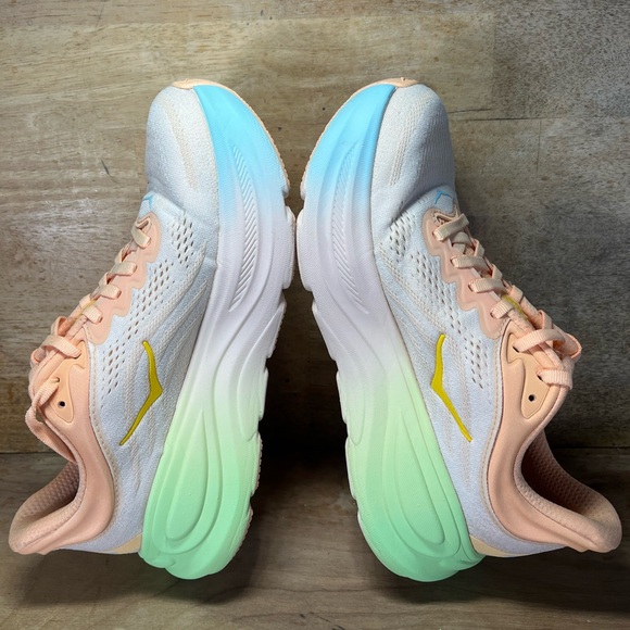 Hoka One One Bondi 9 Womens Size 8 Running Shoes Sneakers Pale Tangerine - Picture 6 of 12
